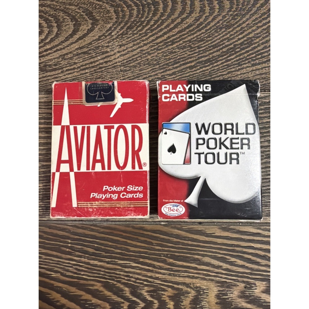 2 Packs Of VTG Playing Cards Aviator & World Pocket Tour